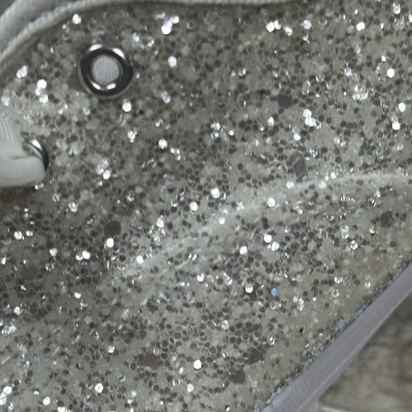 Keds x Kate Spade New York fashion sneakers Silver sparkle glitter , US 8, NWOT - Picture 10 of 12